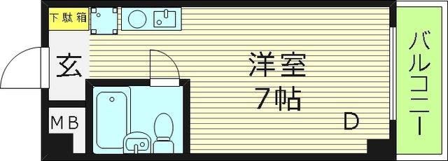 センターハイム大宮(ワンルーム/2階)の間取り写真