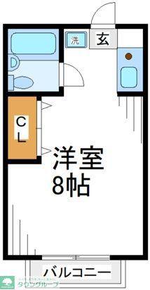 下恩田第一ハイツ(1K/2階)の間取り写真