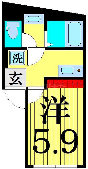 プランドール浅草東(1K/1階)の間取り写真