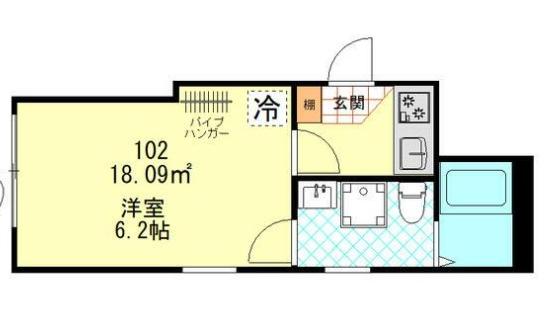 ベルフラッツ東武練馬(1K/1階)の間取り写真