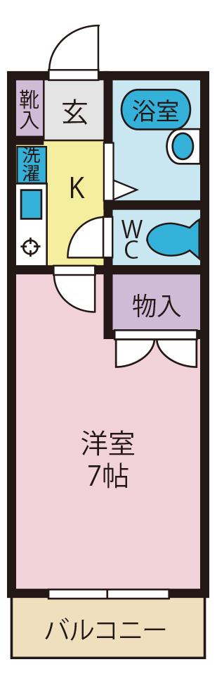 リバ-シティー I(1K/1階)の間取り写真
