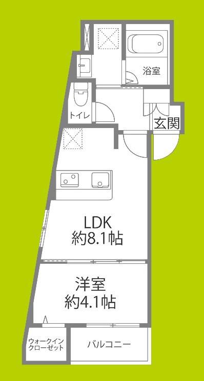SIERRA深江南(1LDK/1階)の間取り写真