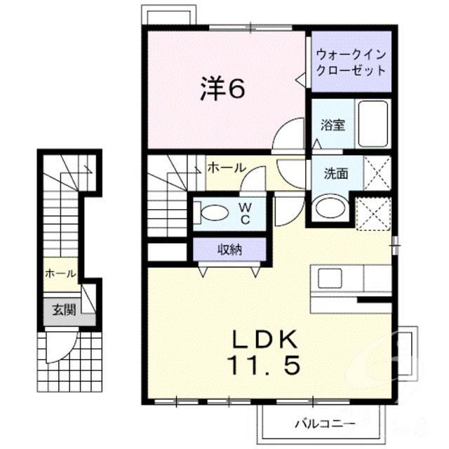 ソフィアコート(1LDK/2階)の間取り写真