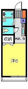 ファウンテンヒル(1K/2階)の間取り写真