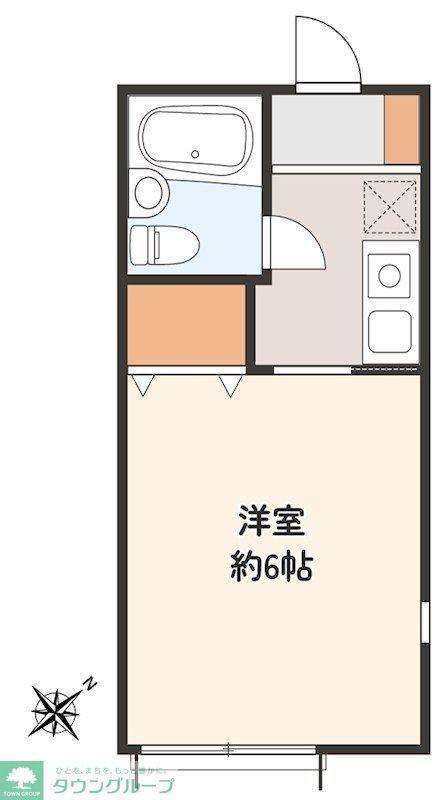 日昭ハイツ(1K/2階)の間取り写真