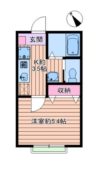 フローラネクスト(1K/2階)の間取り写真