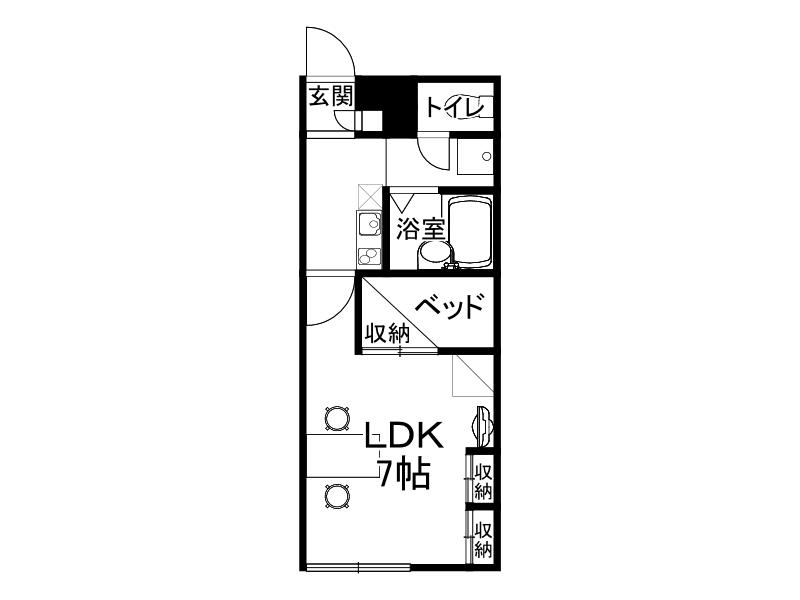 プランドール6.2(ワンルーム/1階)の間取り写真