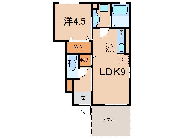 サルファード(1LDK/1階)の間取り写真