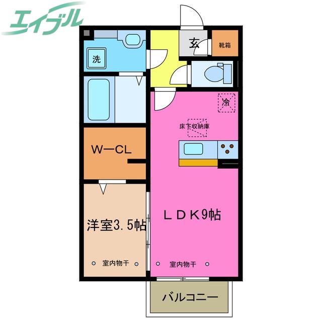 ロータスハウス(1LDK/1階)の間取り写真
