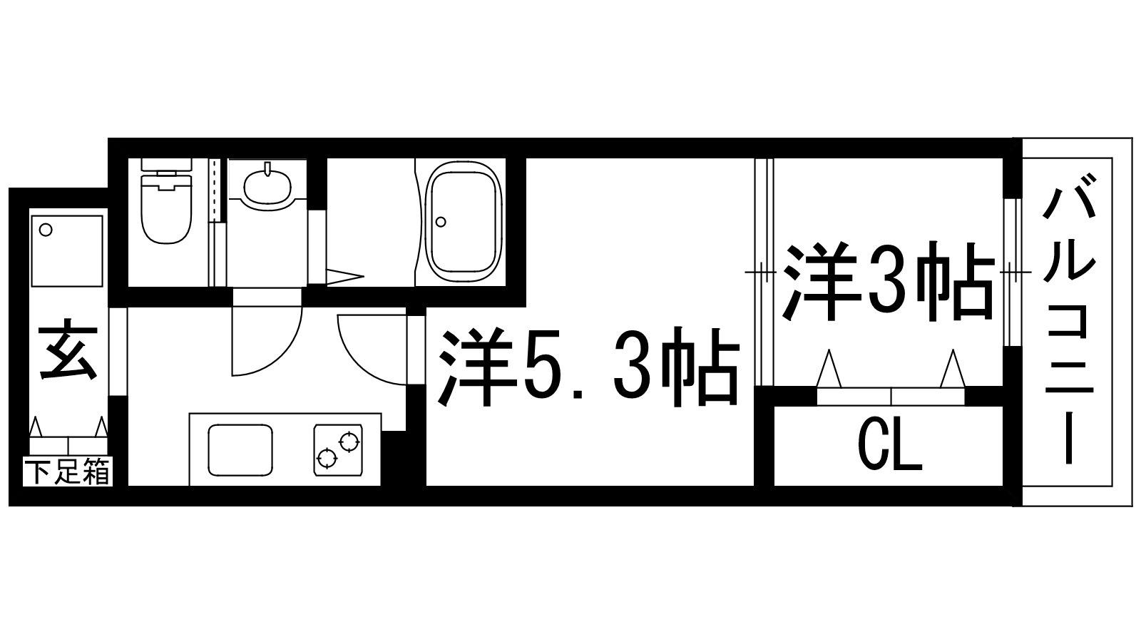 ヴェルステック宝塚(2K/4階)の間取り写真