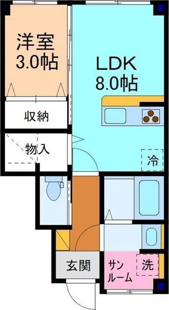 富山地鉄不二越上滝 上堀駅 徒歩4分 2階建 築6年(1LDK/1階)の間取り写真