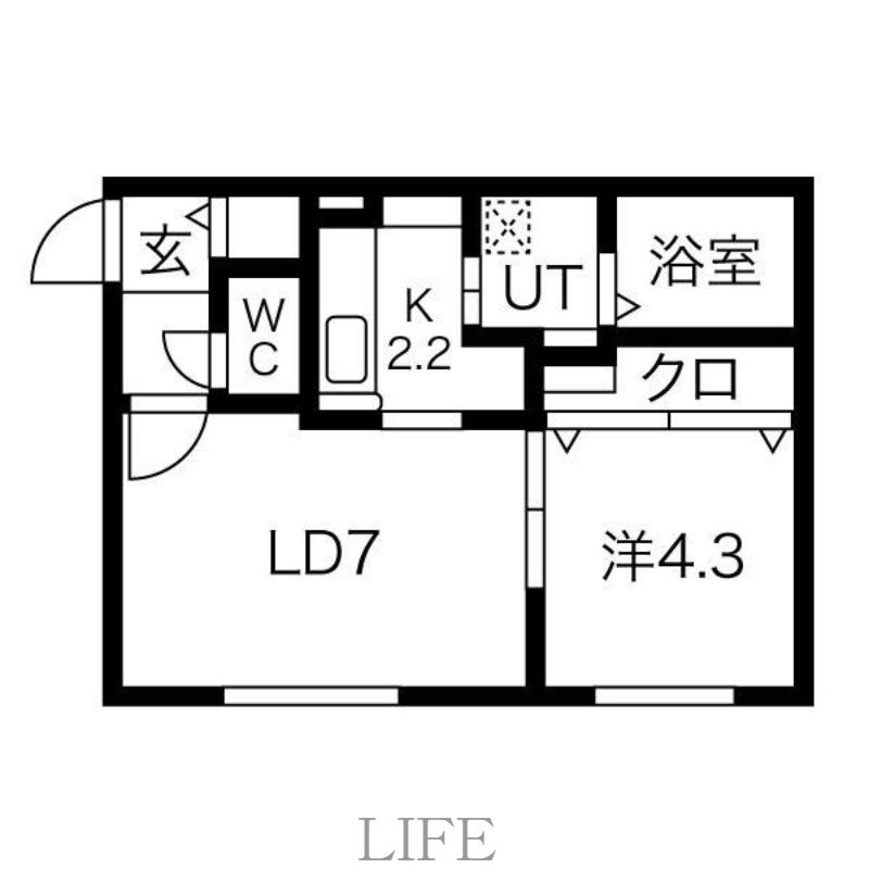 COROCORO KIKUSUI(1LDK/3階)の間取り写真