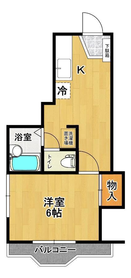 アメニティ亀田(1K/2階)の間取り写真