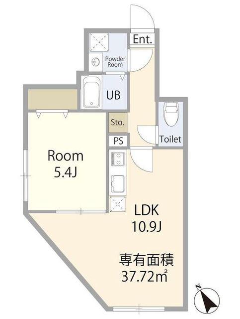 エテルノヴァローレ一之江(1LDK/1階)の間取り写真