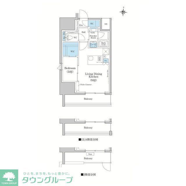 スタイリオ蒲田ウエスト(1LDK/12階)の間取り写真