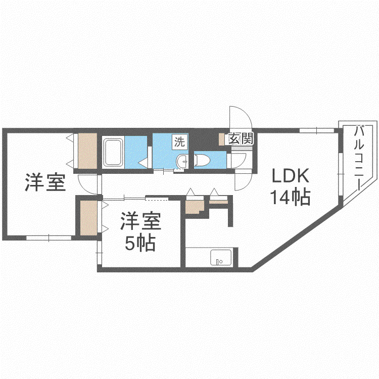 フランシーズ北10条(2LDK/3階)の間取り写真
