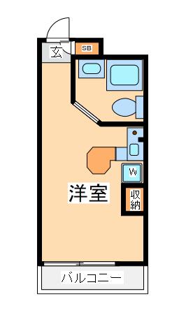 ラパルフェドフォルティーヌ(ワンルーム/3階)の間取り写真