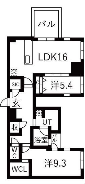 ザ・レジデンスパーク栄(2LDK/15階)の間取り写真