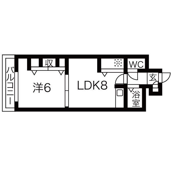 第5ふじビル(1LDK/4階)の間取り写真