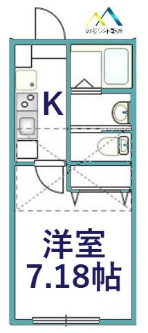 サンティエグラン横浜月見台(1K/2階)の間取り写真