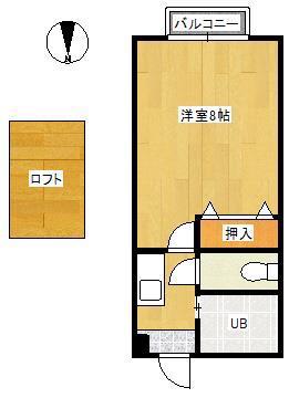 ロフティ葉山(1SK/2階)の間取り写真