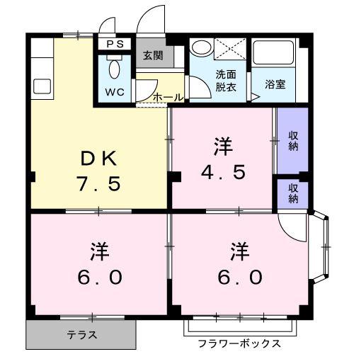ソル・グランデ(3DK/1階)の間取り写真