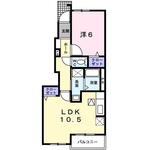 フロンティア 七日町(1LDK/1階)の間取り写真