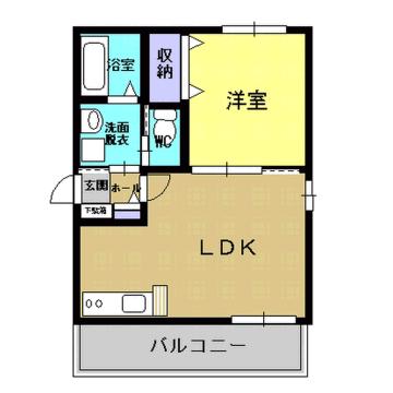 オアシスコート(1LDK/3階)の間取り写真