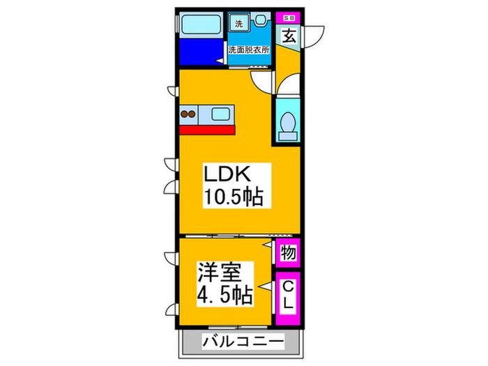 コートハウスアージュ(1LDK/3階)の間取り写真