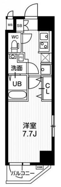 N-STAGE亀戸II(1K/7階)の間取り写真