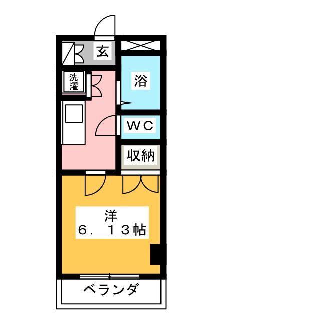 コートスプルース(1K/2階)の間取り写真