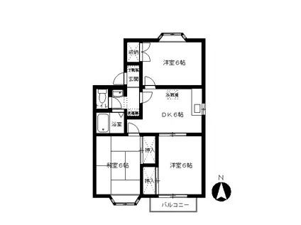 カシオペアA(3DK/2階)の間取り写真
