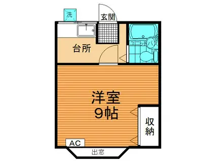 ブルーシャトー(1K/2階)の間取り写真