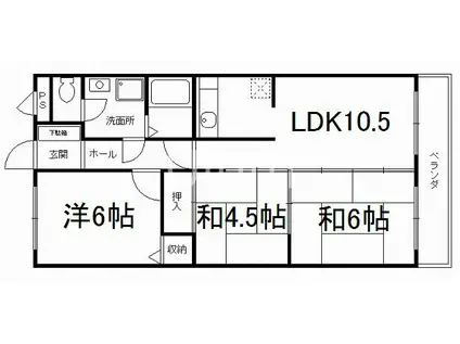 ラポート宇治川(3LDK/3階)の間取り写真