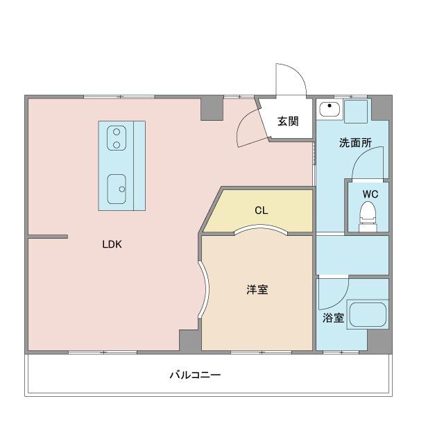 リジェネ大津(1LDK/2階)の間取り写真