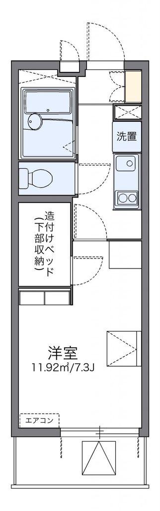 レオパレスサンフェリア若葉(1K/3階)の間取り写真