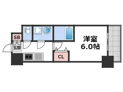 エスリード大阪フェリス(1K/3階)の間取り写真