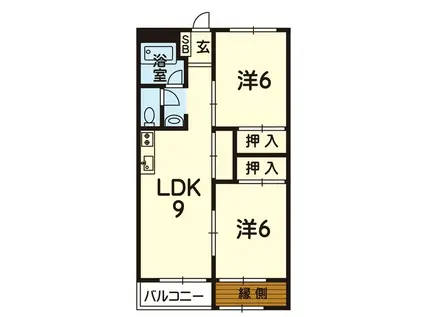 カーサ・セレーノ(2LDK/4階)の間取り写真