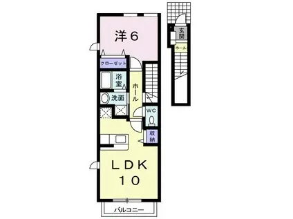 ソレイユ(1LDK/2階)の間取り写真