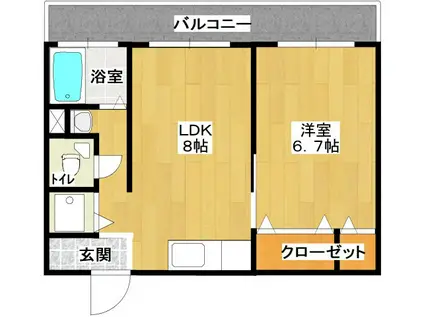 山内ビル(1LDK/4階)の間取り写真