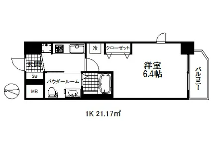エステムコート神戸ハーバーランド前6ピクシス(1K/13階)の間取り写真