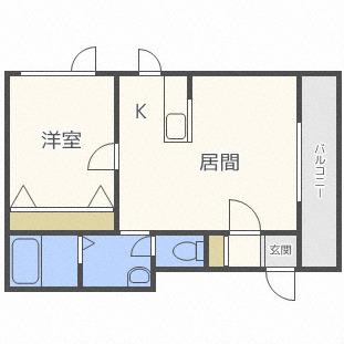 カゼッタカリーナ(1DK/3階)の間取り写真