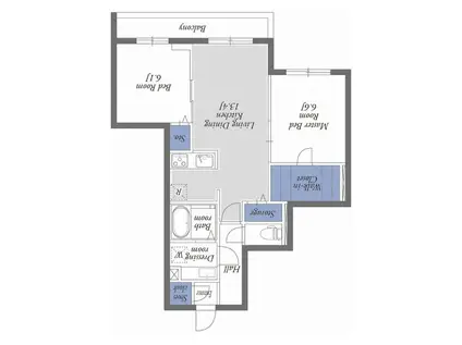 ヴァンフォーレ南荻窪(2LDK/3階)の間取り写真