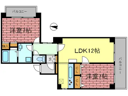 ハイツグラナダ(2LDK/2階)の間取り写真