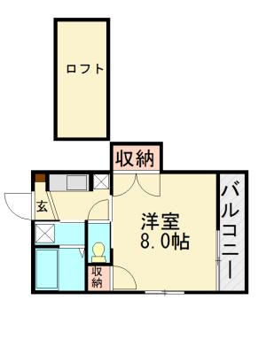 ワイエムコーポ(1K/2階)の間取り写真