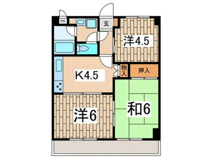 ハーモニー南林間(3K/5階)の間取り写真