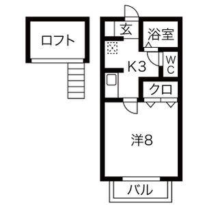 柴田ハイツB(1K/2階)の間取り写真