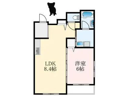 プロフォンド(1LDK/2階)の間取り写真