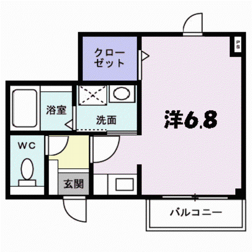 フィオーレ橘(1K/1階)の間取り写真