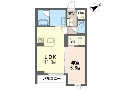 コリーヌ・クレール(1LDK/1階)の間取り写真